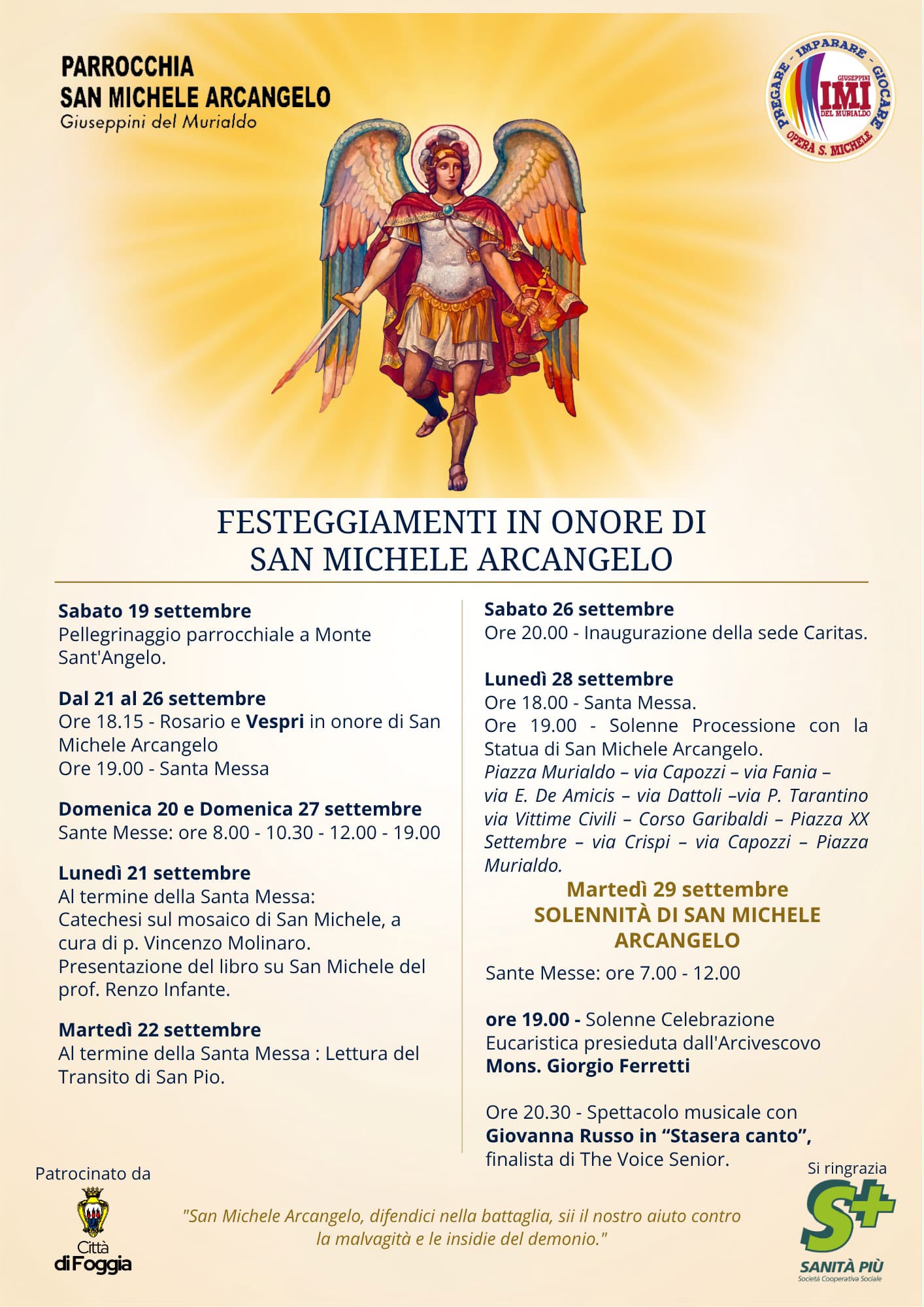 CALENDARIO FESTA S. MICHELE